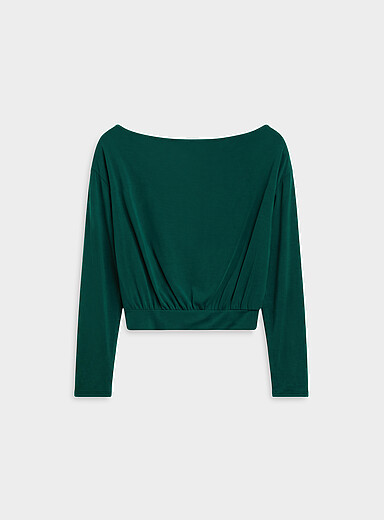 Twik: Le t-shirt fluide dos ouvert Vert pour femme