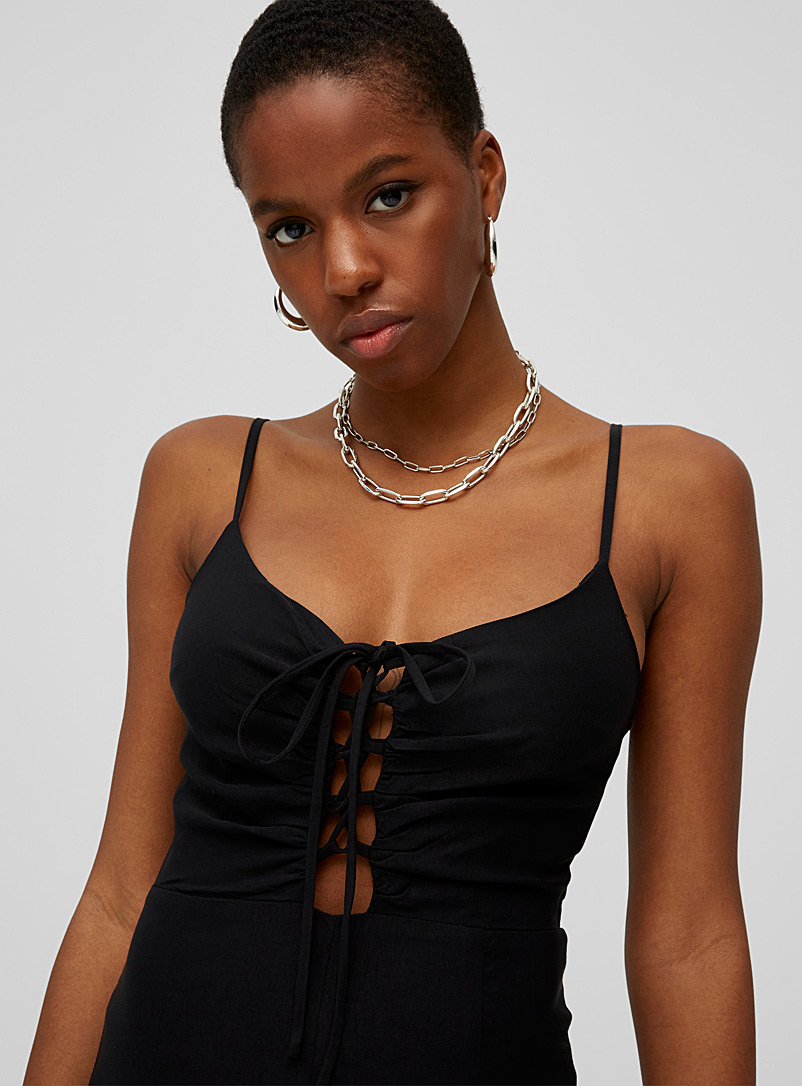 Twik Black Laced corset romper for women