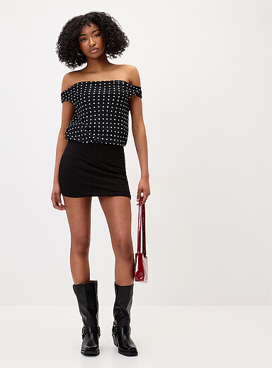 Twik Polka dot Polka-dotted draped chiffon minidress for women