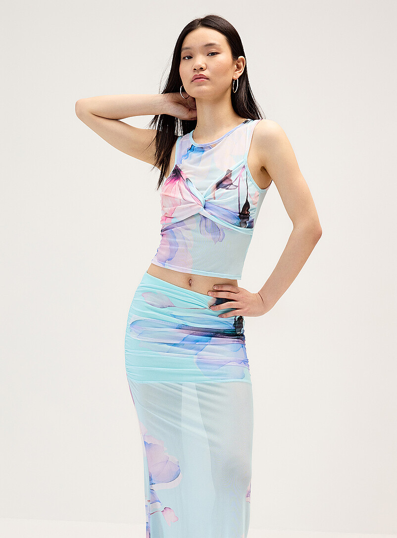 Watercolour floral mesh cropped cami | Twik | | Simons