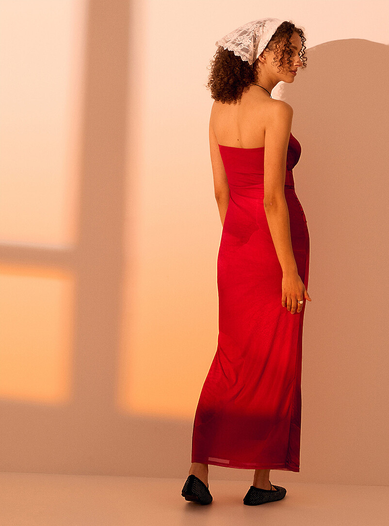 Red flower maxi tube dress product image 3