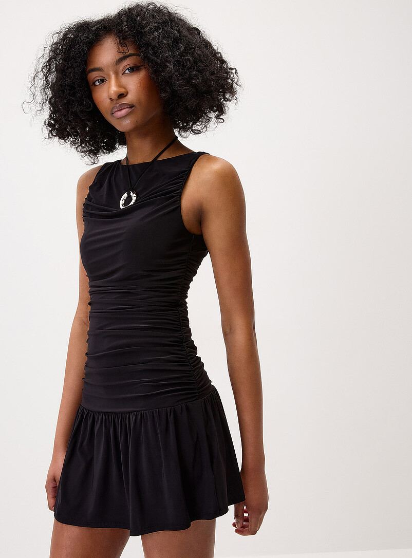 Gathered Jersey Minidress