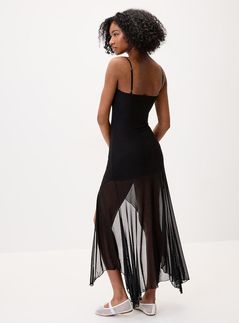 Ruffled slit mesh dress product image 3