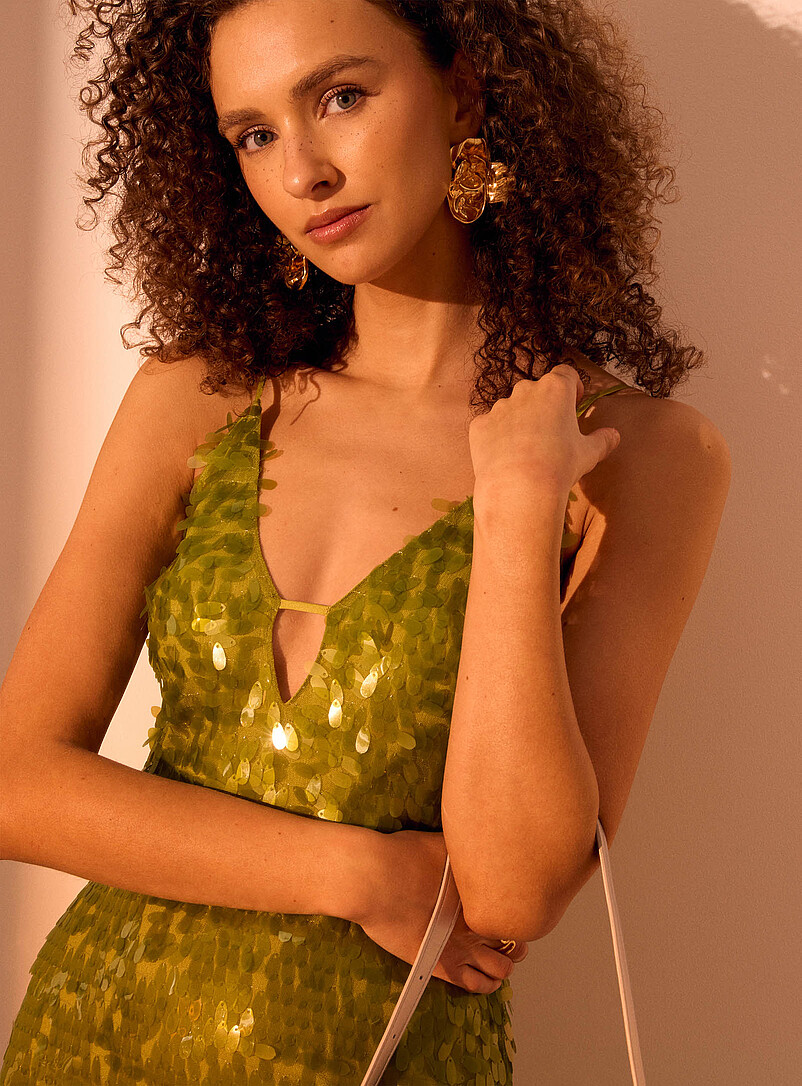 Green sequined maxi dress product image 2