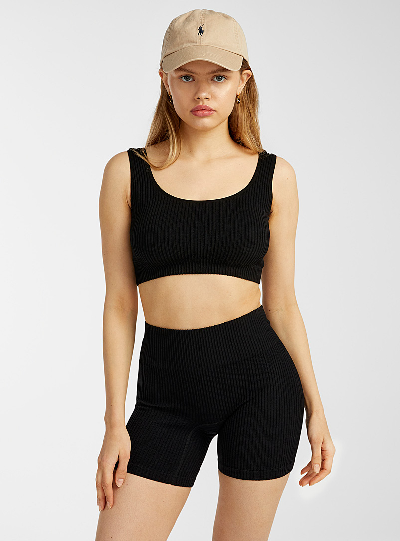 Twik Black Accent ribbed bralette for women