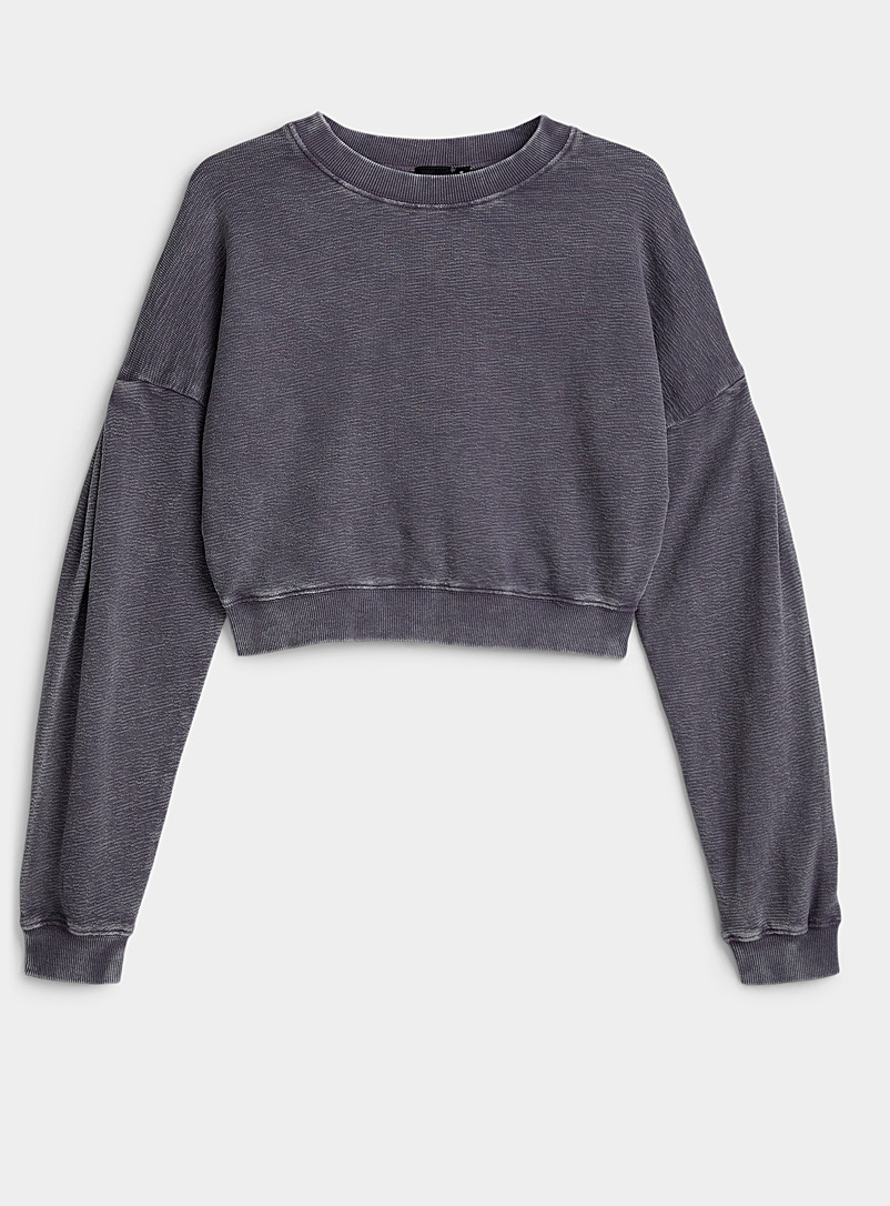 Faded puff-sleeve cropped sweatshirt | Mono B | Shop Activewear ...
