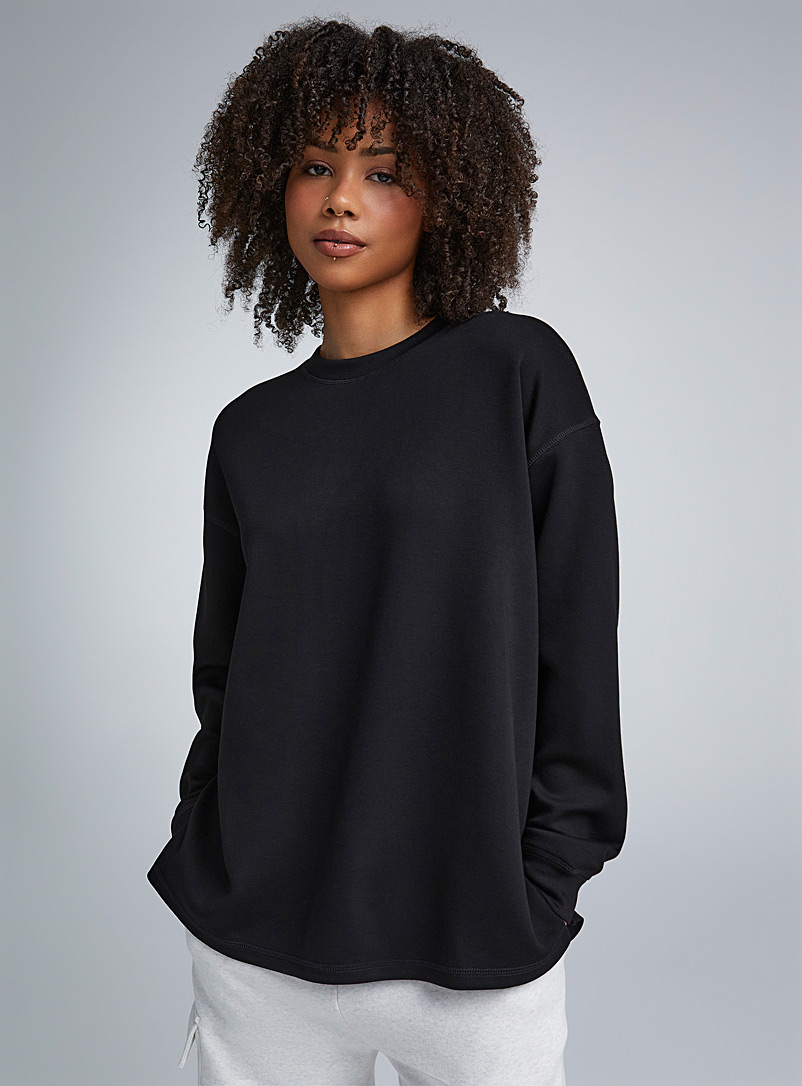 Twik: Le t-shirt ample façon néoprène Noir pour femme