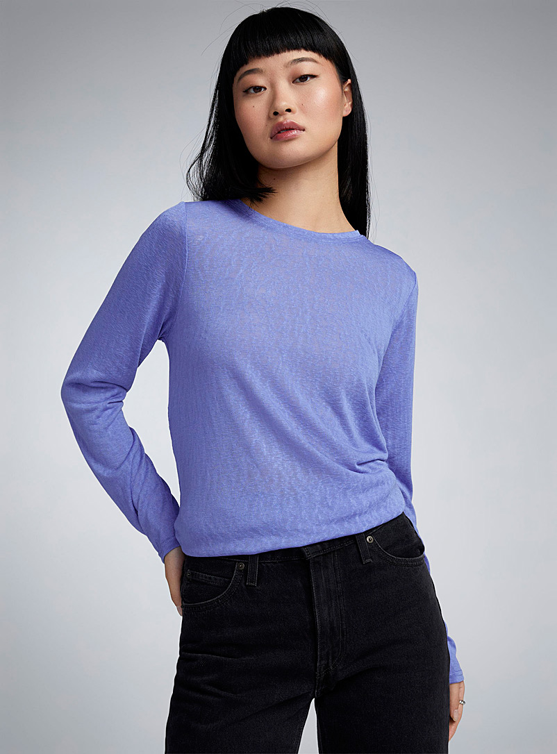 Sheer heathered T-shirt | Twik | Shop Women's Long Sleeves | Simons