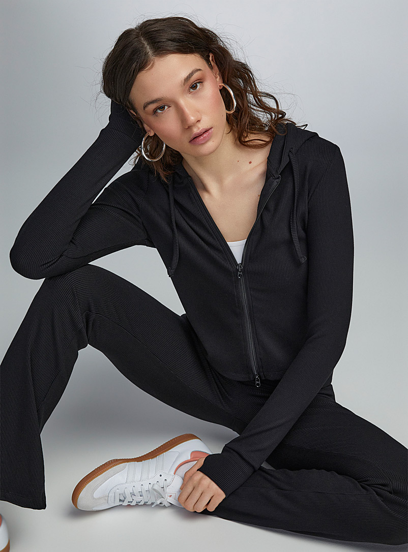 Twik: La veste zippée fines côtes Noir pour femme