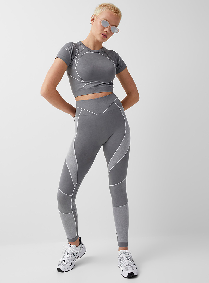 Twik Grey Insert-style legging for women