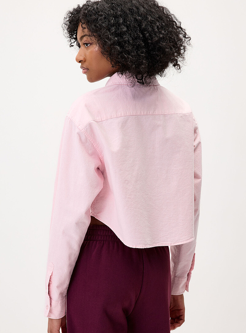 Twik: La chemise oxford courte Bleu p&acirc;le - Bleu ciel pour femme