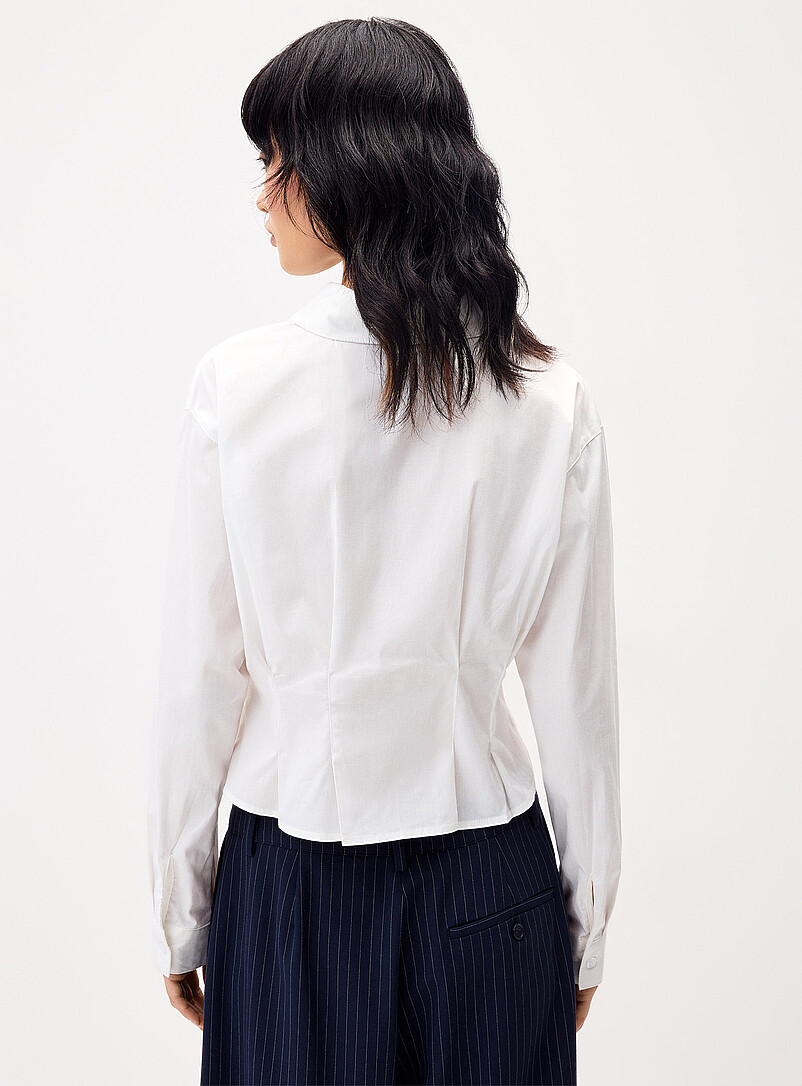 Twik Baby Blue Pleated fit-and-flare shirt for women