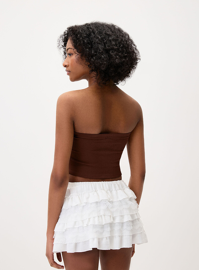 Twik: Le tube triangulaire clout&eacute; Brun pour femme