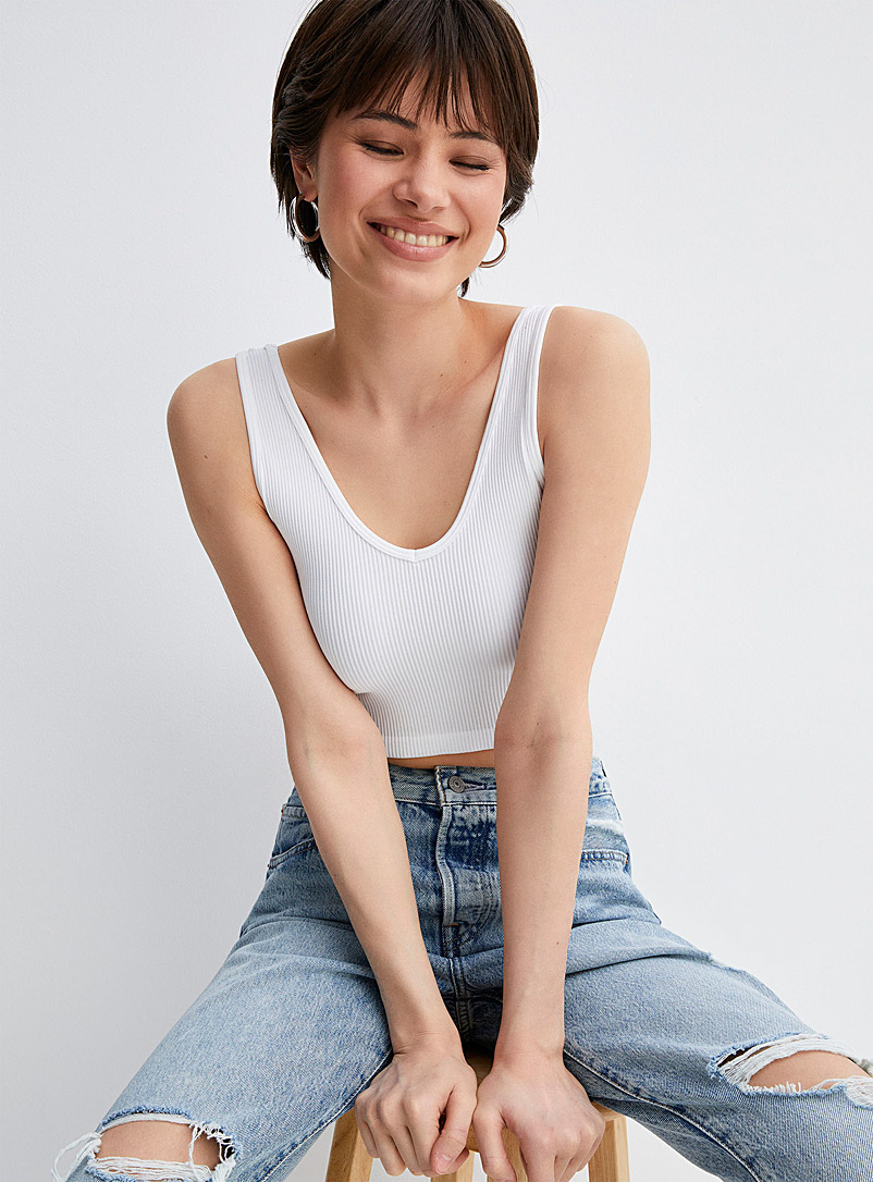 Ribbed Cami Top— Ivory – Remi Girl