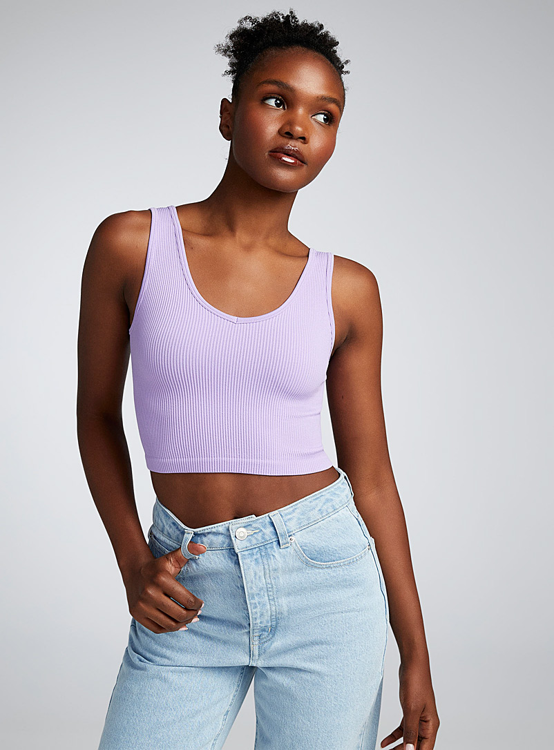 Ultra-cropped ribbed cami