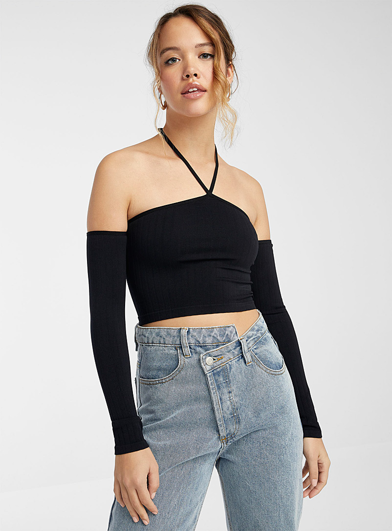 Drop-shoulder halter T-shirt | Twik | Shop Women's Long Sleeves | Simons