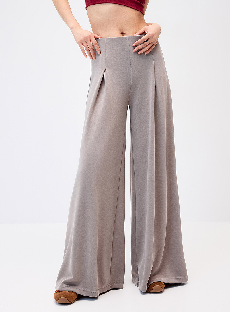 Twik Black Peach-skin wide-leg pant for women