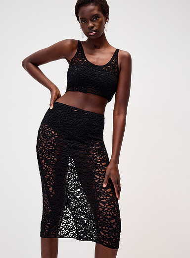 La jupe midi crochet