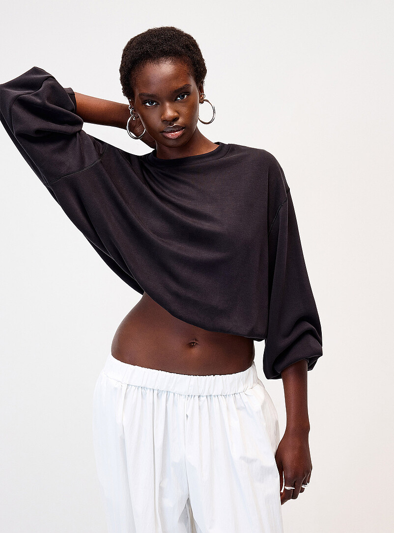 Neoprene effect puff sweatshirt product image (primary)