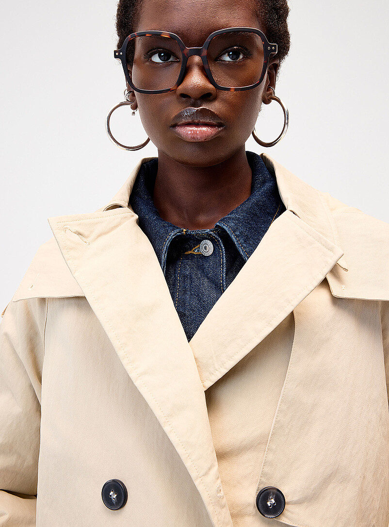Cropped double-breasted trench coat product image 2