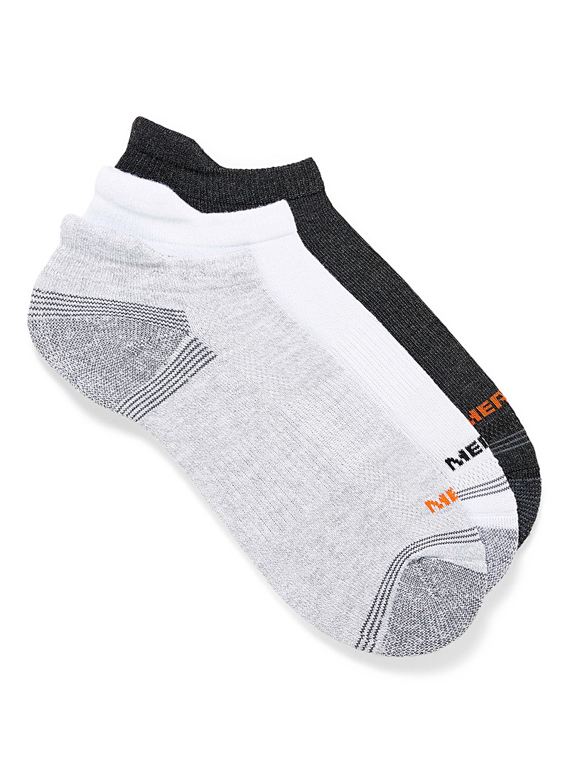 Merrell Grey Recycled polyester heathered ankle socks 3-pack for men