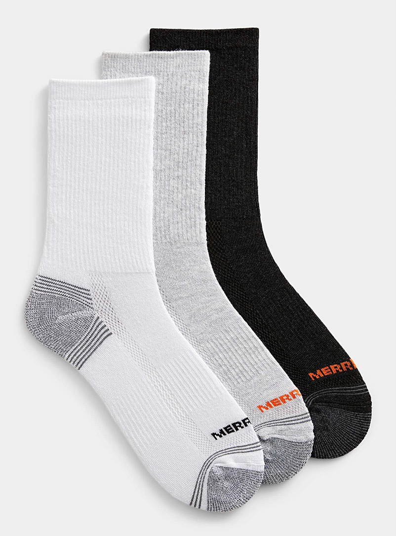Merrell: Les chaussettes renforcées neutres Collection Everyday - Emballage de 3 Gris à motifs pour homme