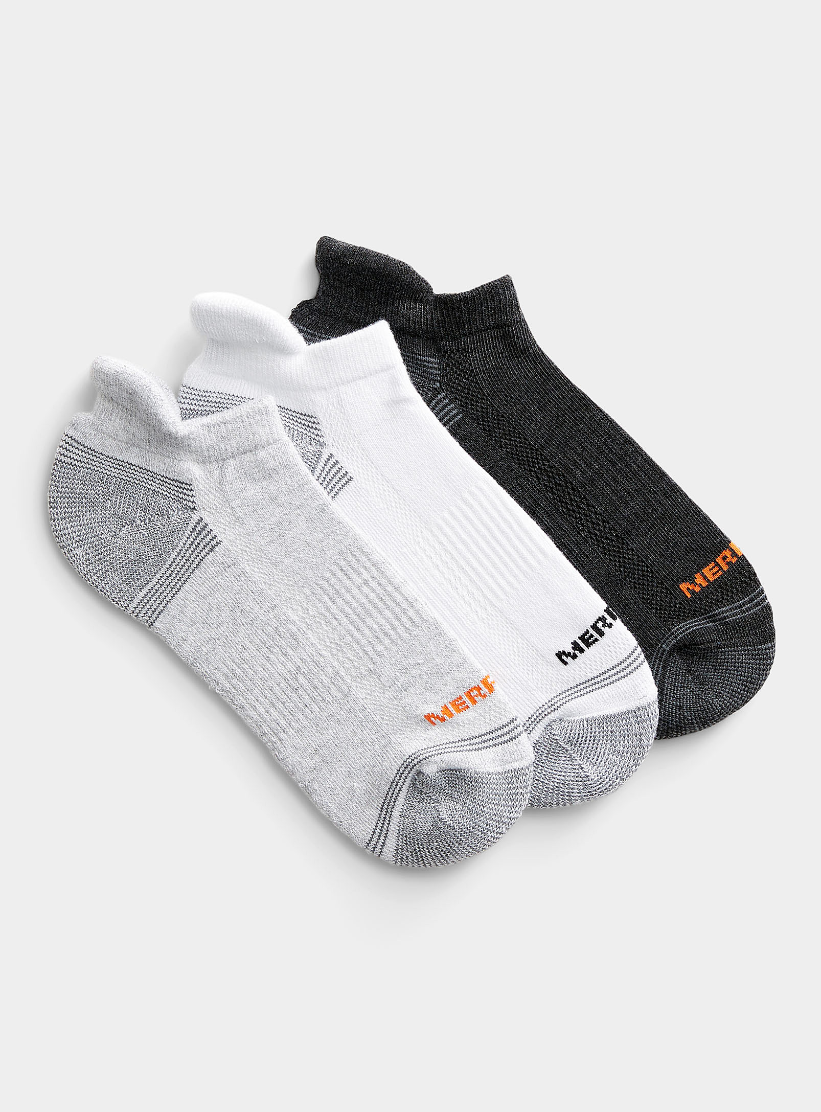 Merrell Logo Heathered Ped Sock Set Of 3 In Grey