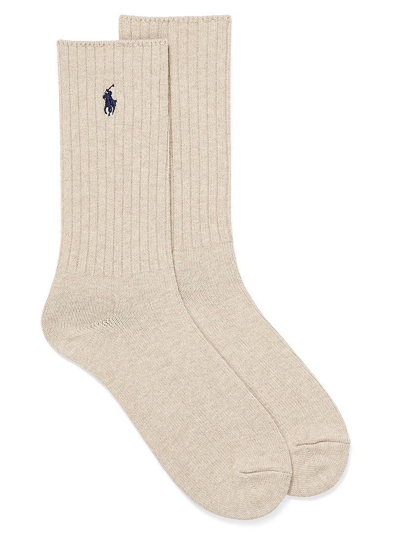 Polo Ralph Lauren Cream Beige Classic ribbed socks for men