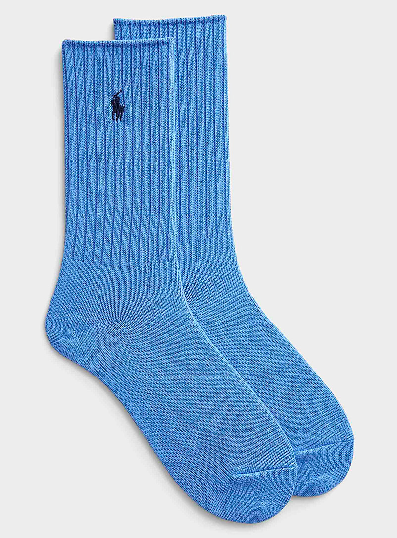 Polo Ralph Lauren Baby Blue Signature solid ribbed socks for men