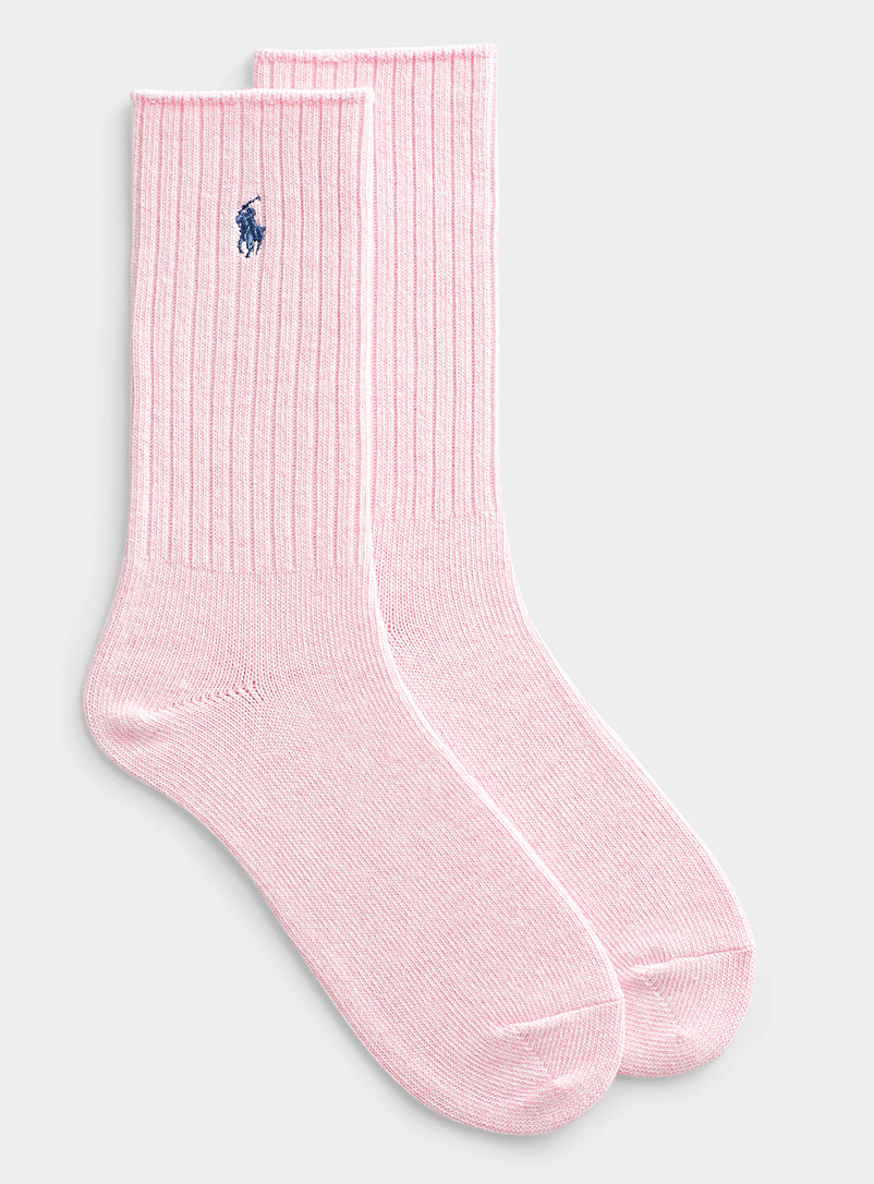 Polo Ralph Lauren Pink Signature solid ribbed socks for men