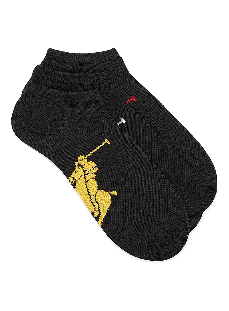 Polo Ralph Lauren Black Polo player ankle socks 3-pack for men