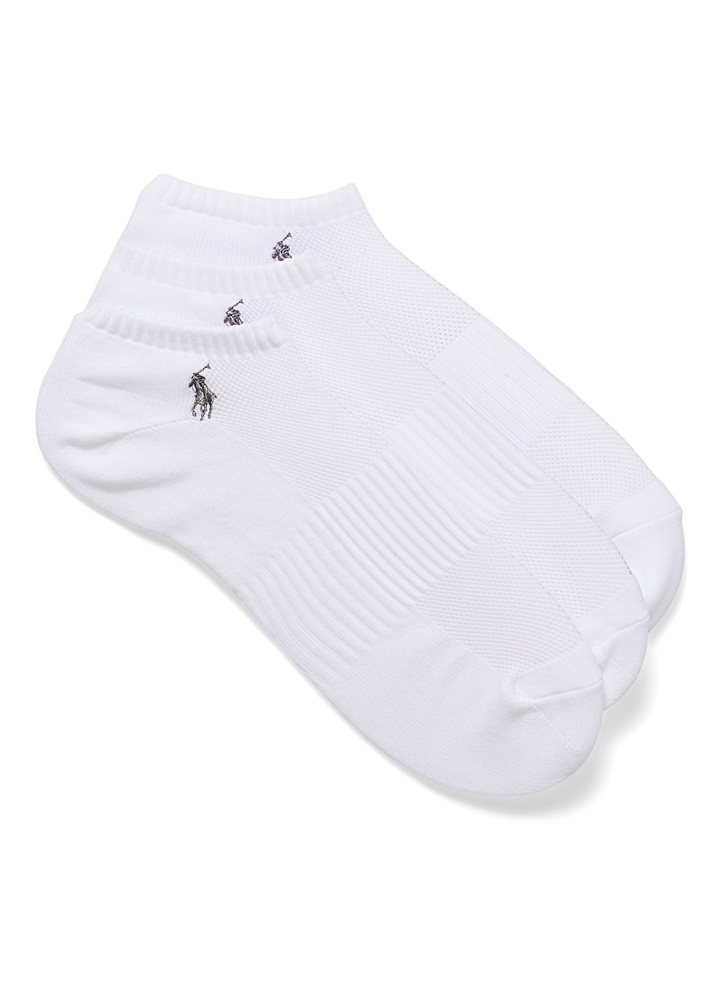 Polo Ralph Lauren White Technical Sport ped socks 3-pack for men