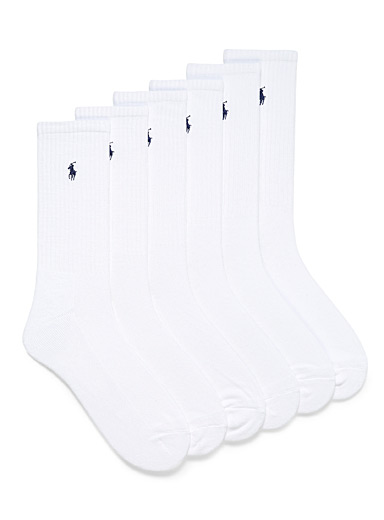 Les chaussettes c&ocirc;tel&eacute;es logo brod&eacute; Emballage de 6