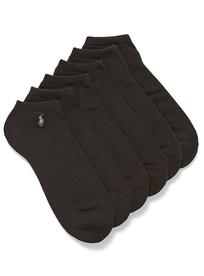 Polo Ralph Lauren Black Classic Sport ped socks 6-pack for men
