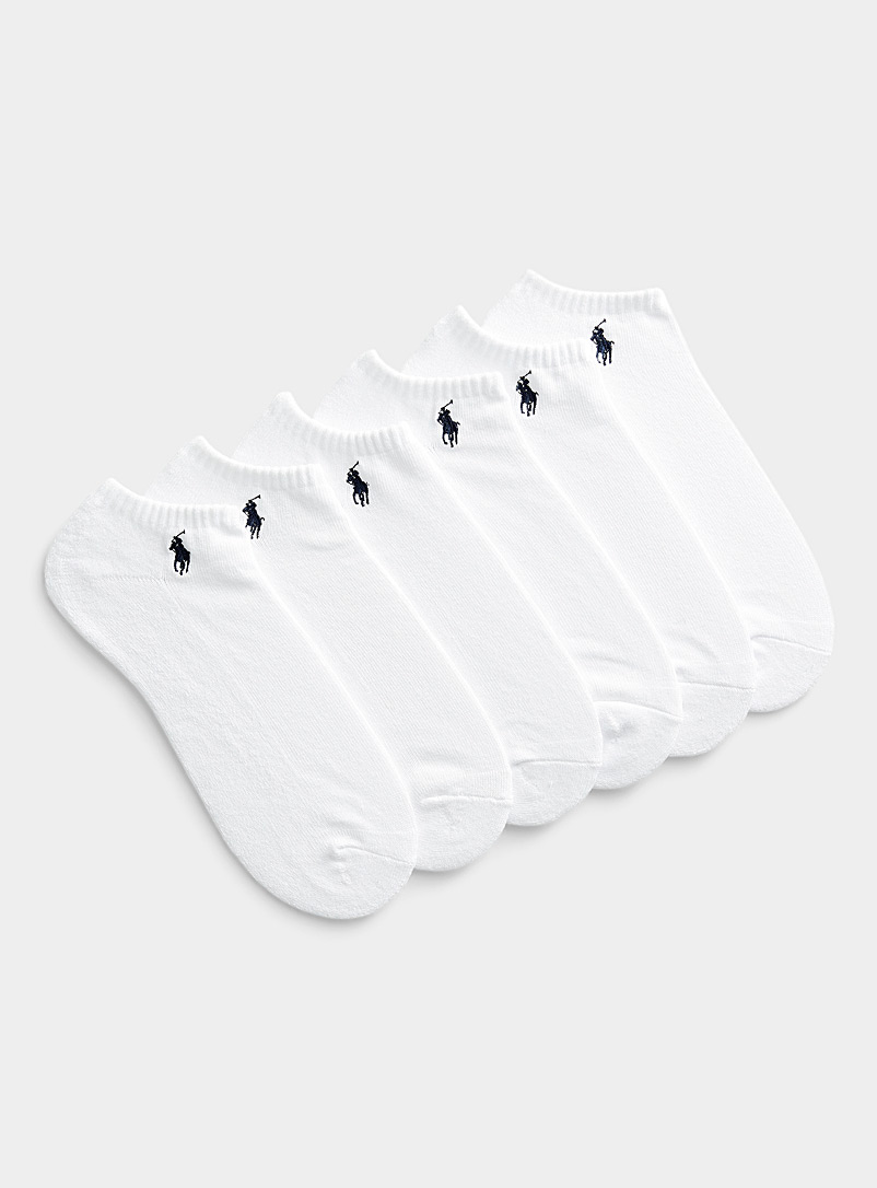 Polo Ralph Lauren White Classic Sport ped socks 6-pack for men