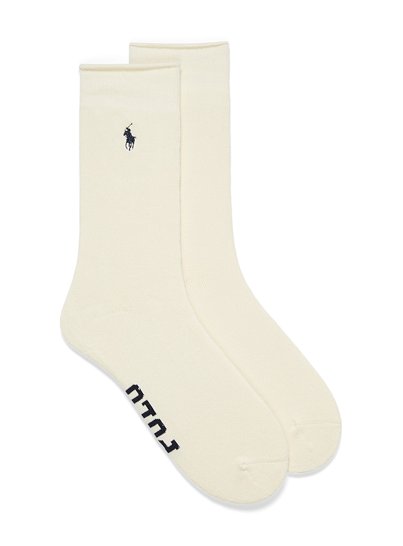 Polo Ralph Lauren: La chaussette sweat envers ratiné Beige crème pour homme