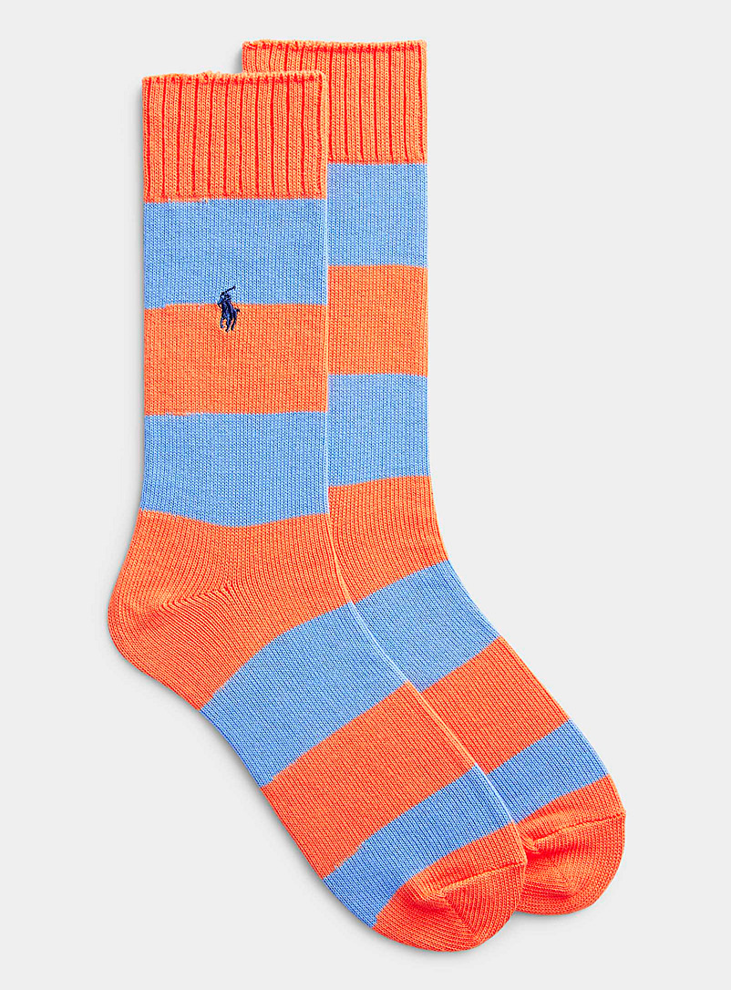 Polo Ralph Lauren Patterned Orange Gelato stripe sock for men