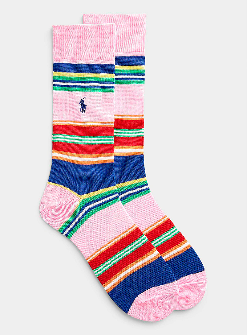 Polo Ralph Lauren Pink Colourful multi-stripe sock for men