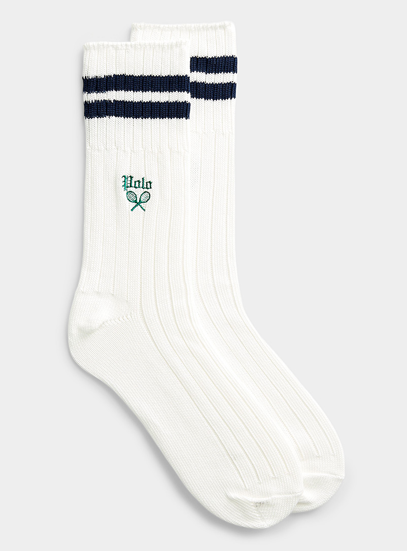 Polo Ralph Lauren White Preppy embroidered socks for men