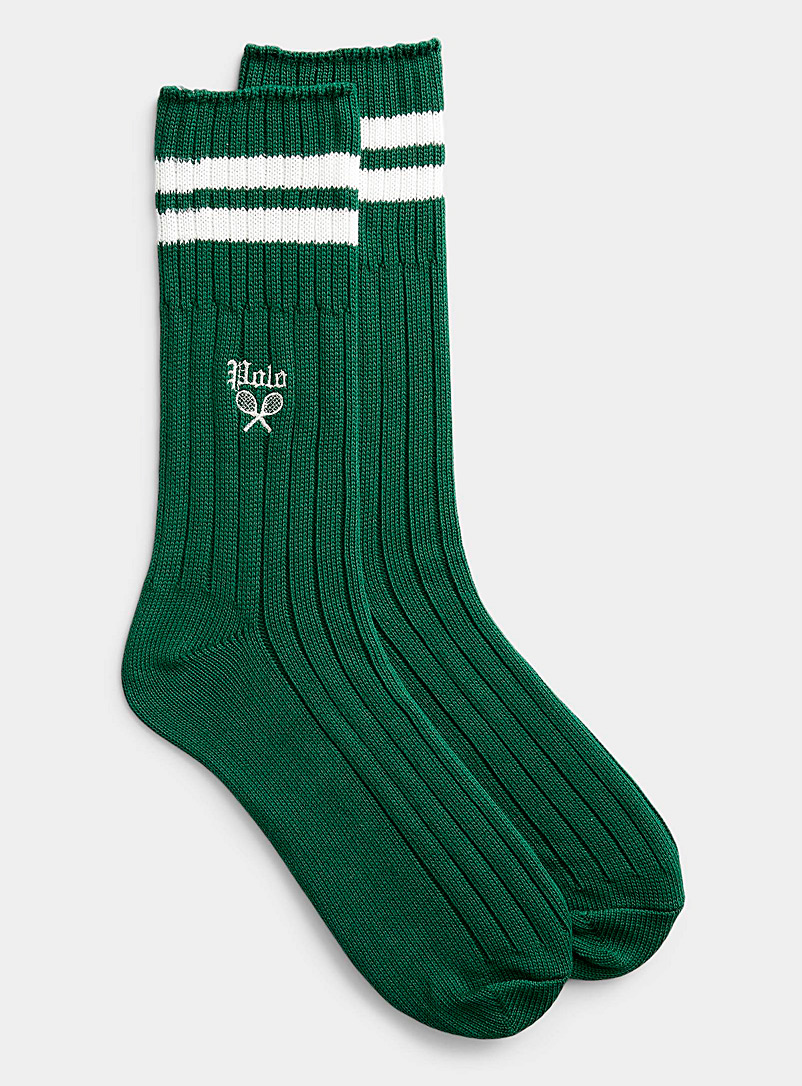 Polo Ralph Lauren Green Preppy embroidered socks for men