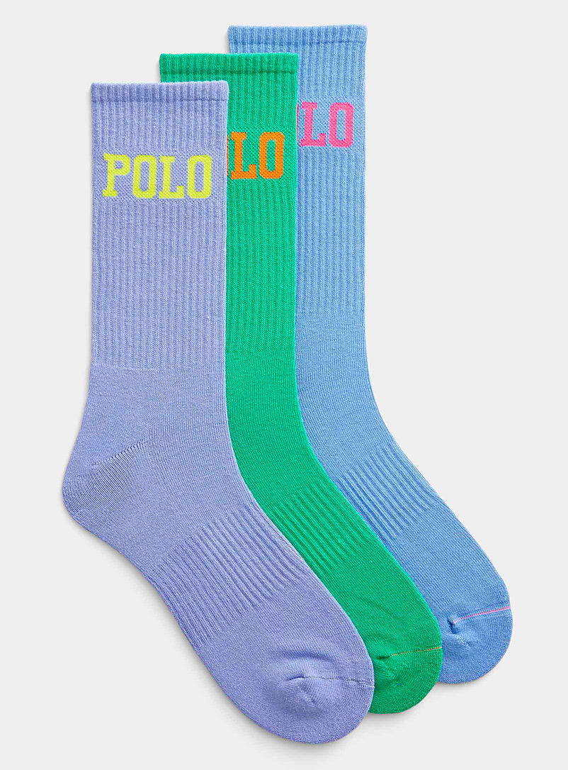 Polo Ralph Lauren: Les chaussettes athlétiques couleurs froides Emballage de 3 Assorti pour homme