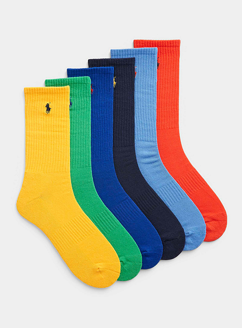 Polo Ralph Lauren Assorted Pop coloured athletic socks 6-pack for men