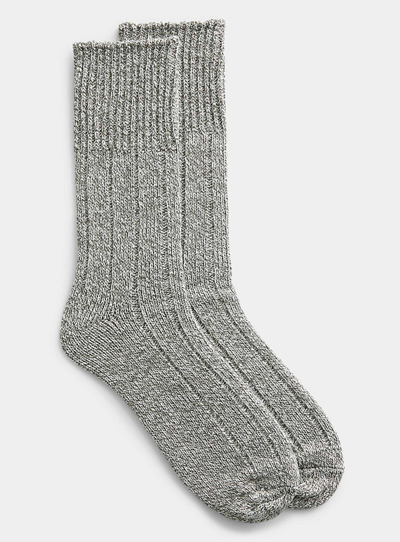 Polo Ralph Lauren: La chaussette tricot tons gris Charbon pour homme