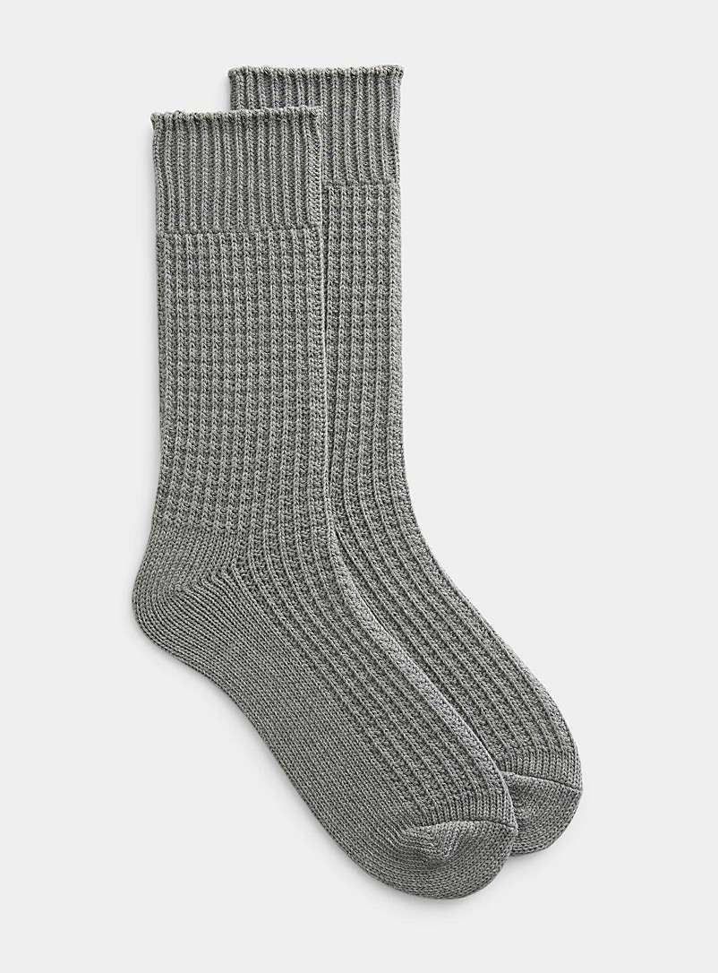 Polo Ralph Lauren: La chaussette tricot gaufré Gris pour homme