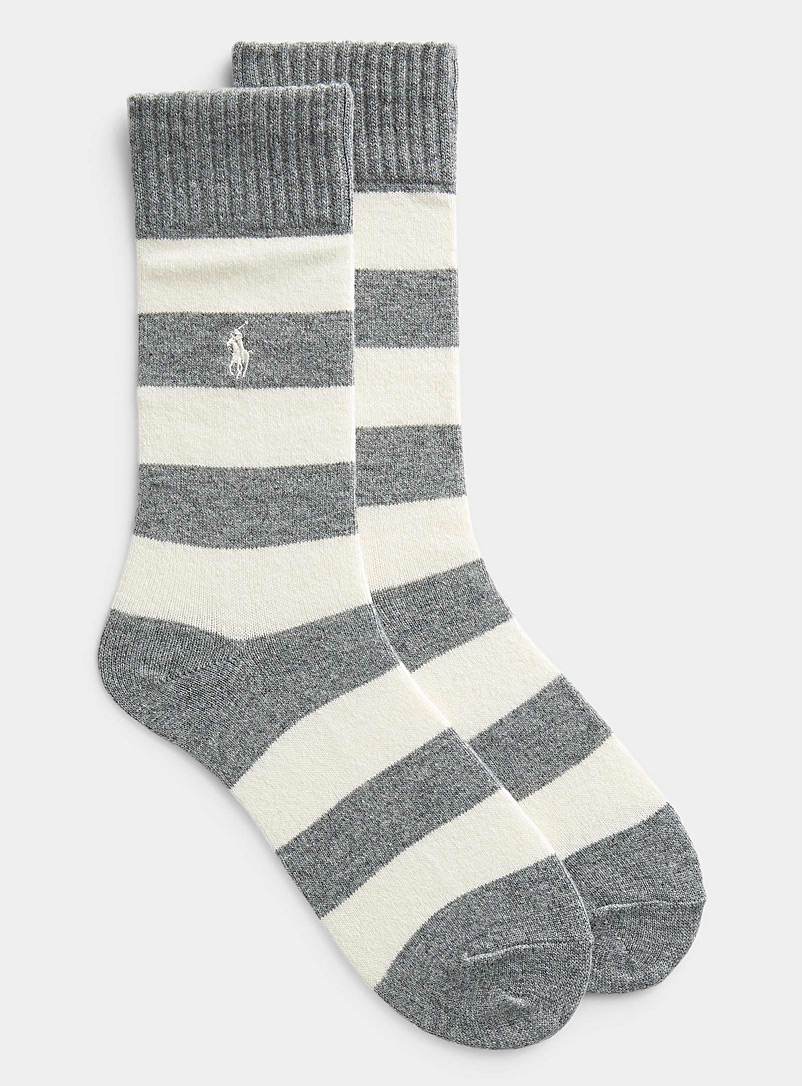 Polo Ralph Lauren Patterned Grey Grey rugby stripe sock for men