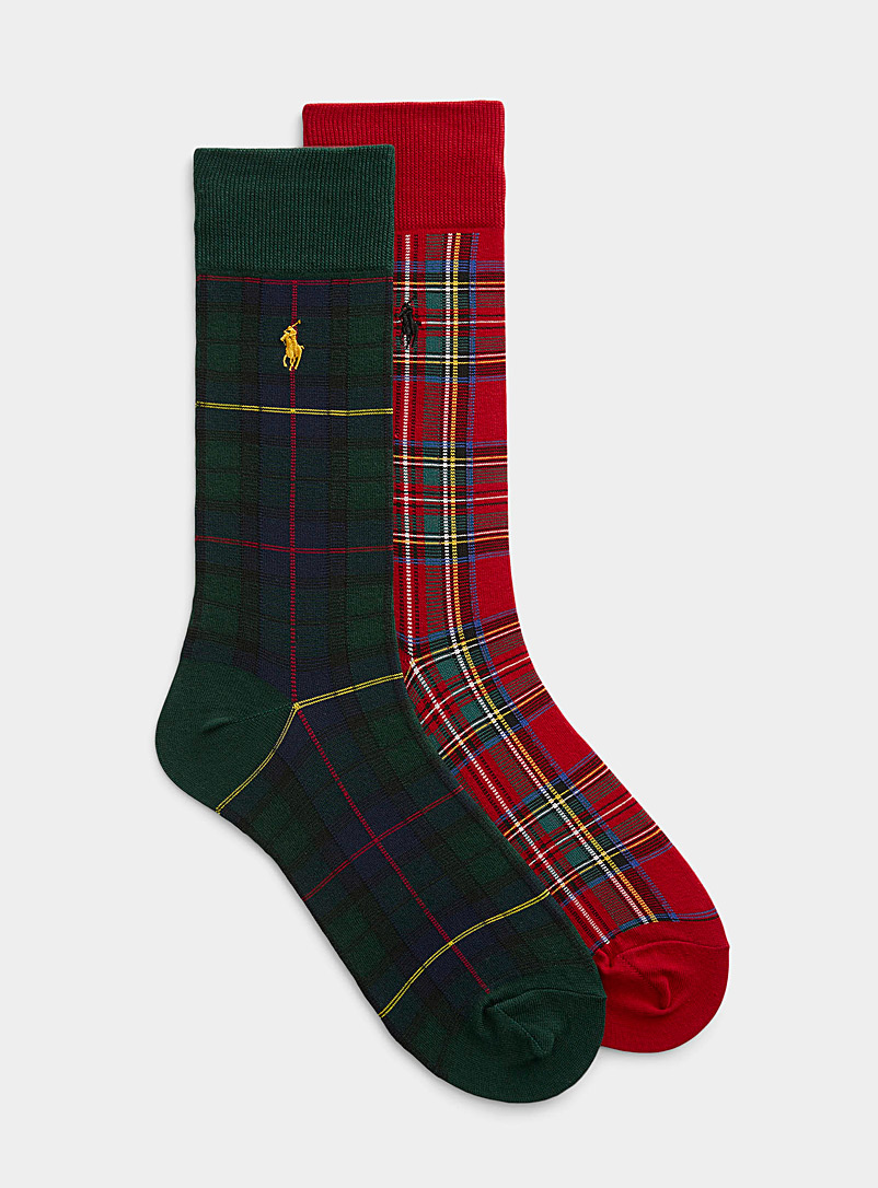 Polo Ralph Lauren Green Tartan socks 2-pack for men