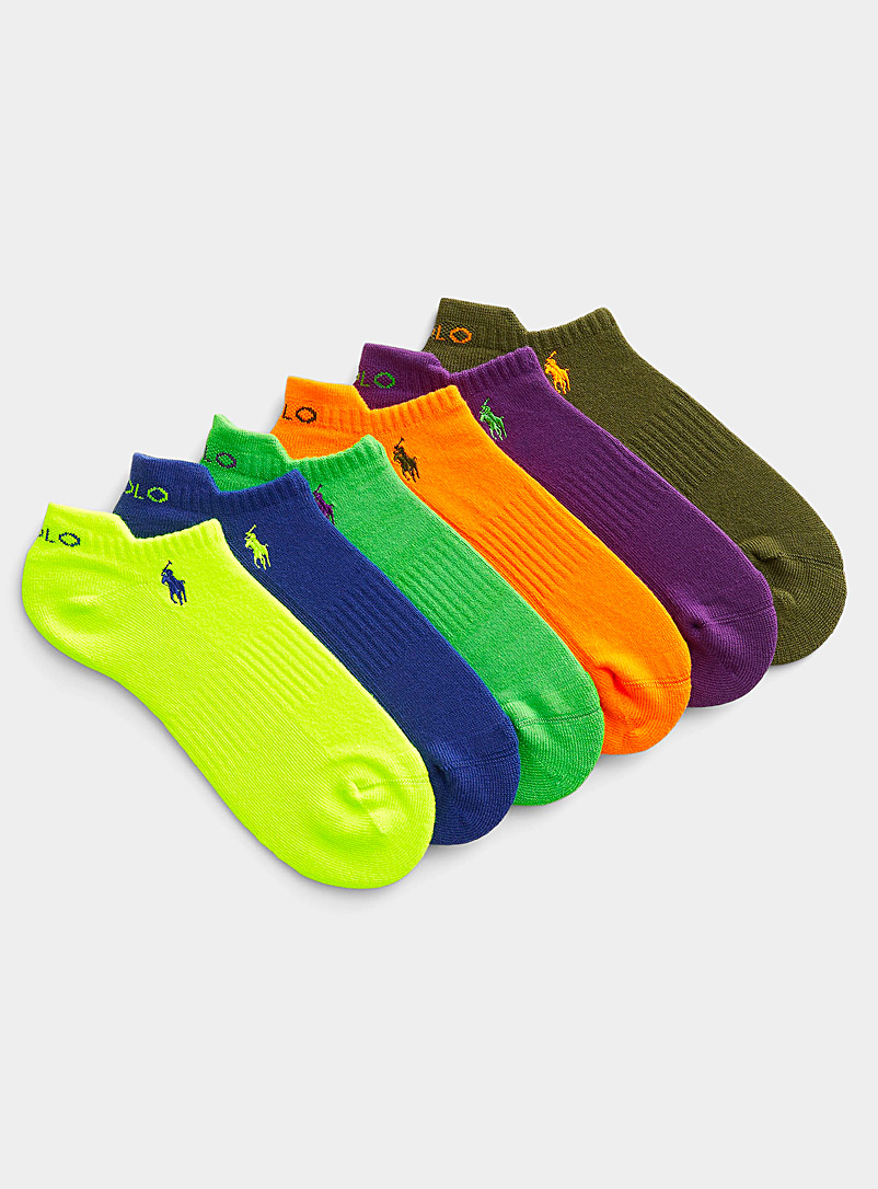Polo Ralph Lauren: Les chaussettes courtes colorées Emballage de 6 Assorti pour homme