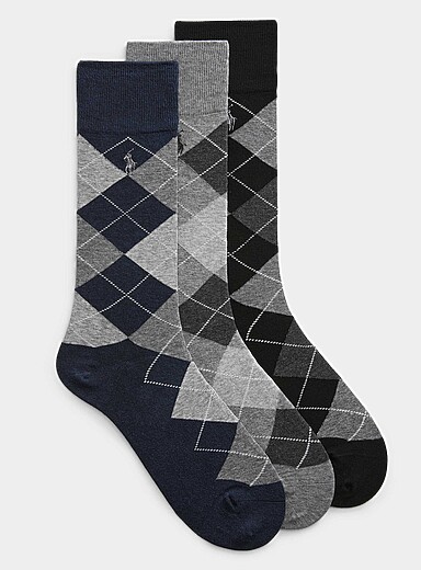 Les chaussettes habill&eacute;es losanges Emballage de 3