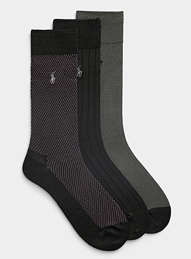 Les chaussettes habill&eacute;es sobres motifs/unies Emballage de 3