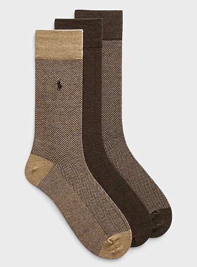 Les chaussettes habill&eacute;es ray&eacute;es et chevrons Emballage de 3